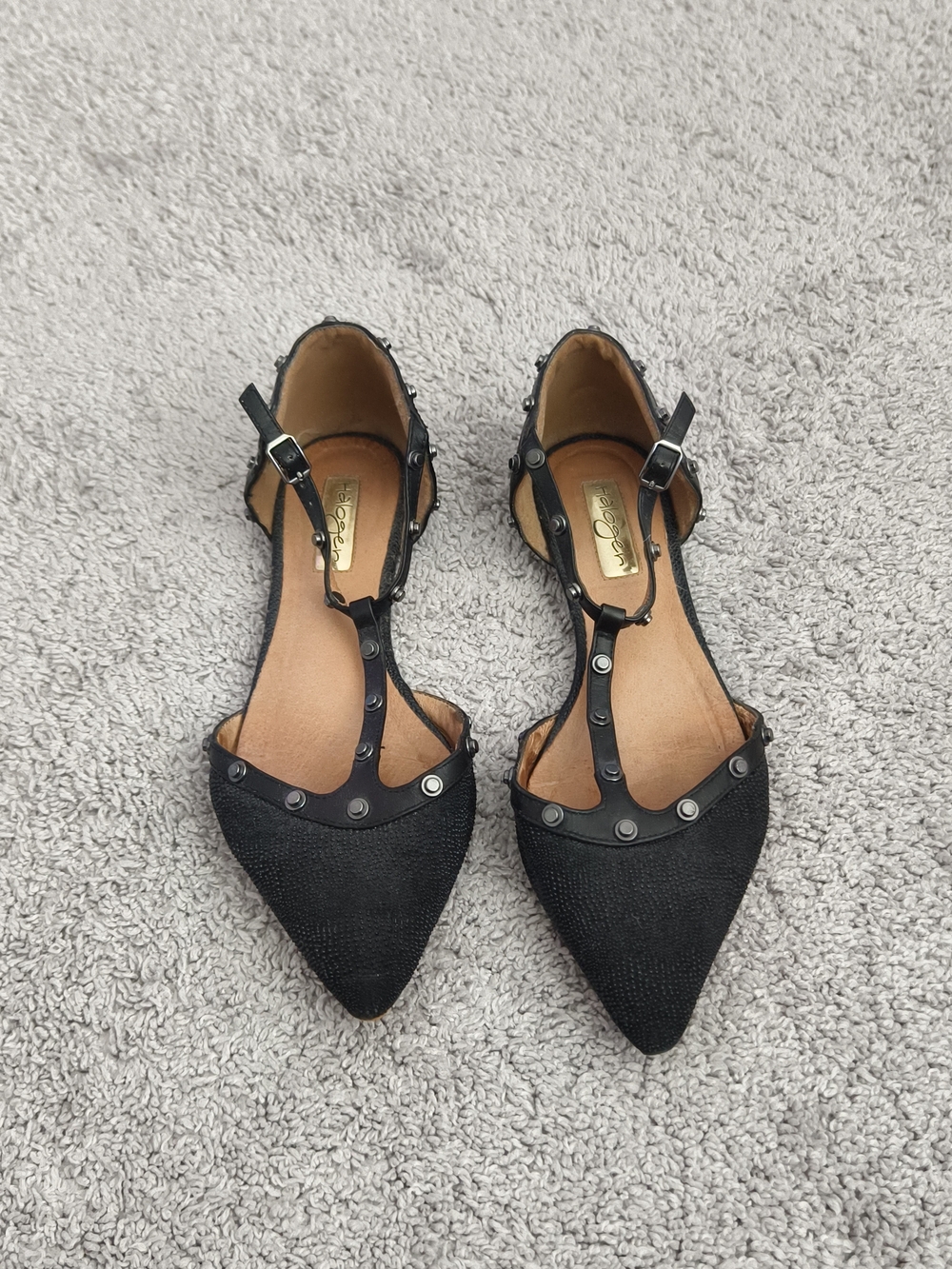 Halogen Black Pointed Toe Ankle-Strap Heels